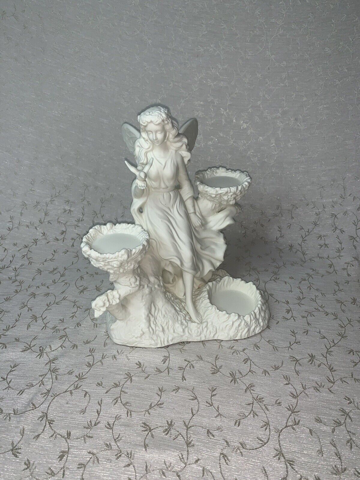 Vtg PartyLite P7298 Ariana's Garden Fairy Statue Tea Light Candle Holder no box