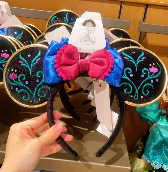 Genuine Disney Parks 2024 Anna Frozen Minnie Ears Headband Exclusive New Genuine Disney Parks 2024 Anna Frozen Minnie Ears Headband Exclusive New