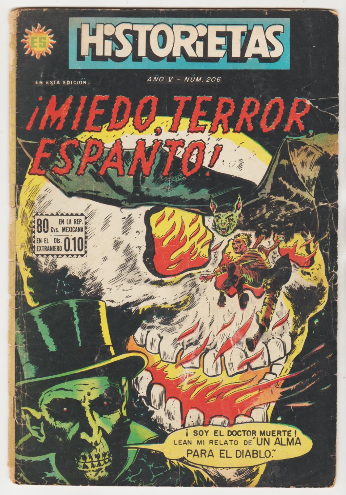 THIS MAGAZINE IS HAUNTED #14 IN SPANISH 1954 SKULL -C MEXICO HISTORIETAS #206
