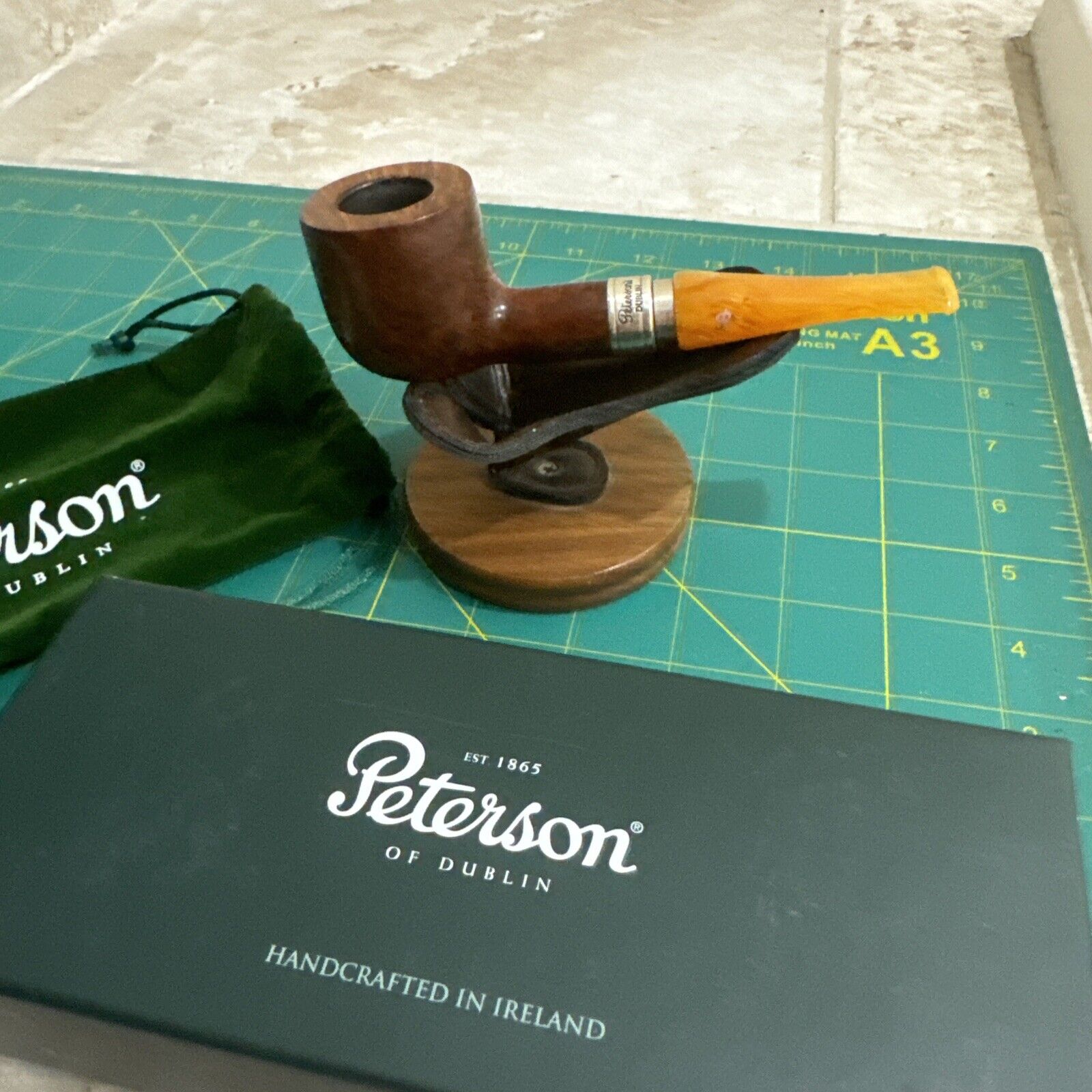 Peterson Rosslare Tobacco Pipe 606 Great Condition Beautiful Sterling Silver 