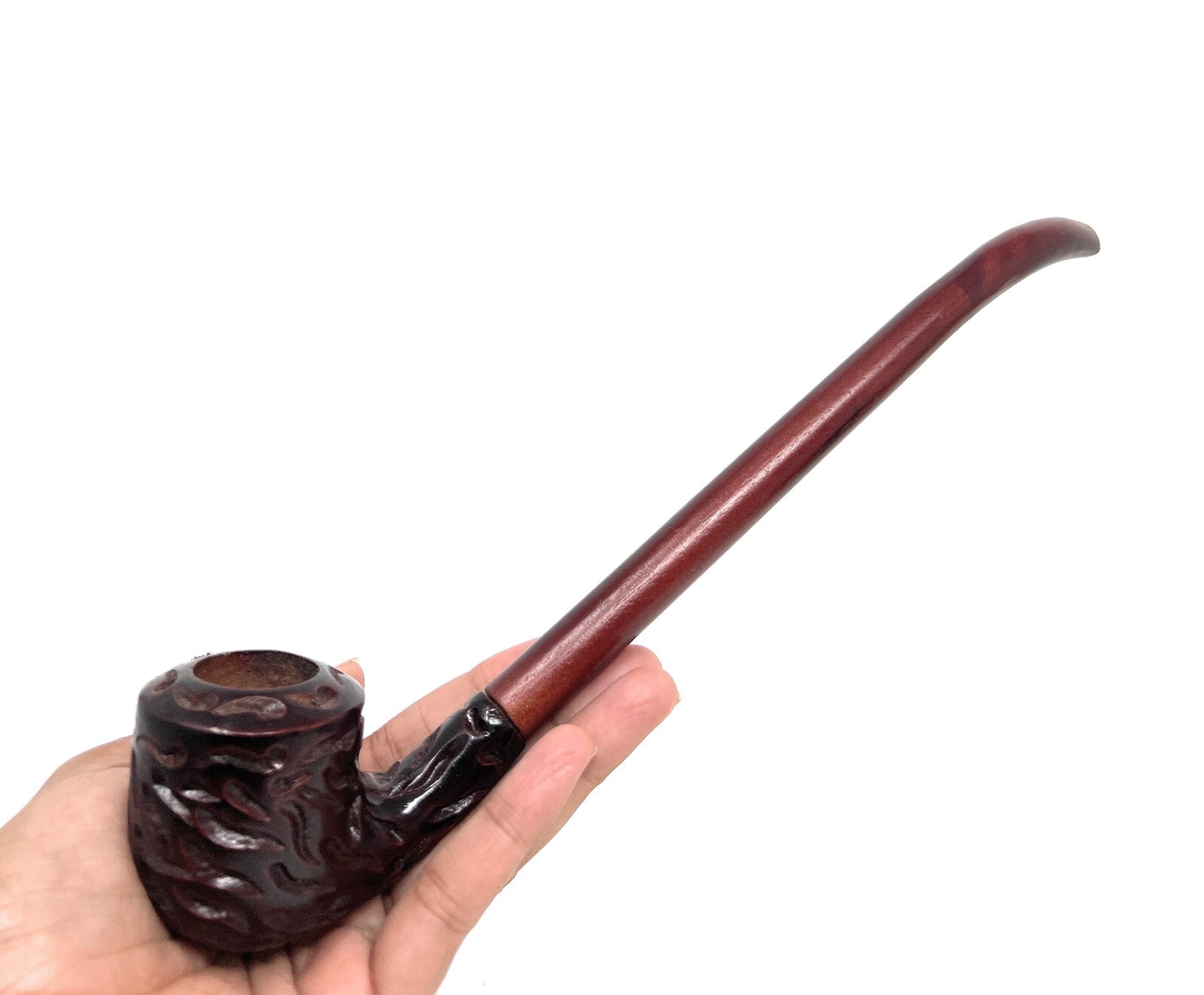 11 inch Long Churchwarden Gandalf Hobbit Carved Pearwood tobacco pipe Bowl 11 inch Long Churchwarden Gandalf Hobbit Carved Pearwood tobacco pipe Bowl