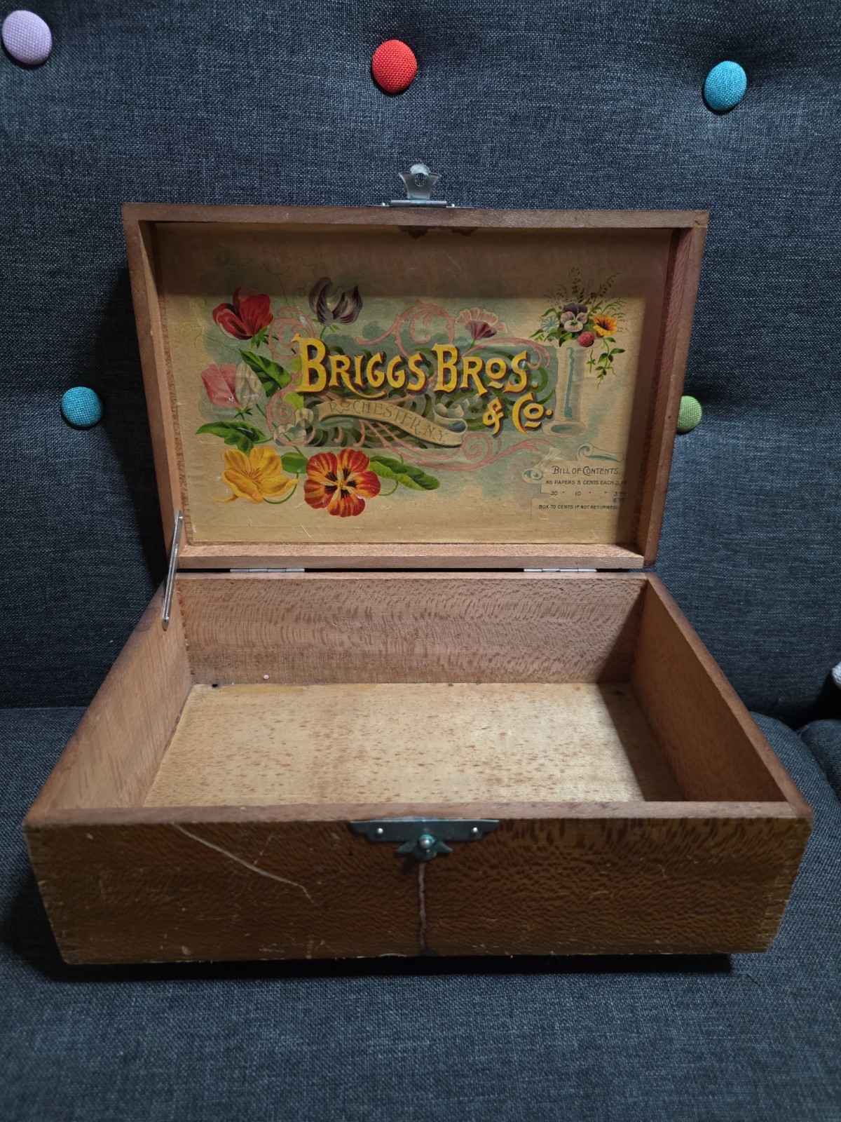  Antique Wooden Briggs Brothers Advertising Seed Box / Store Display
