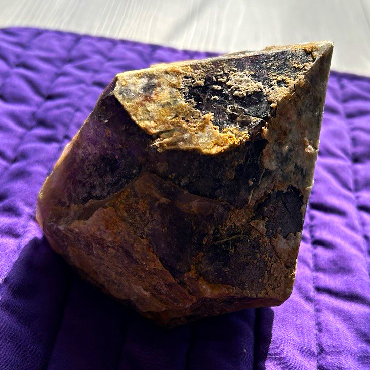 Massive 5 lb Raw Chevron Amethyst Crystal Point - Dense Display Specimen 4\