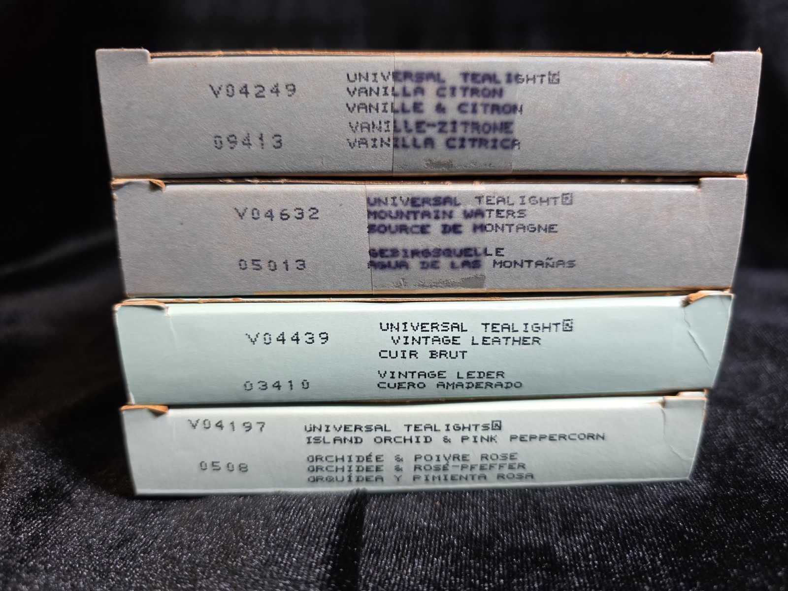 PartyLite Tealight Candles Lot of 4 Boxes (48 Total) See Pictures For Scents PartyLite Tealight Candles Lot of 4 Boxes (48 Total) See Pictures For Scents