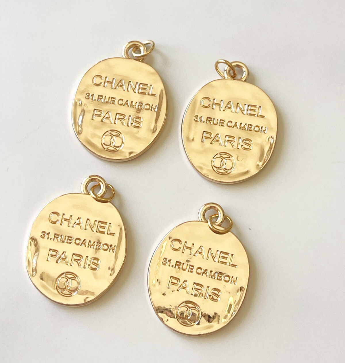 Designer Gold Round Tag Zipperpull | set of 4 Designer Gold Round Tag Zipperpull | set of 4