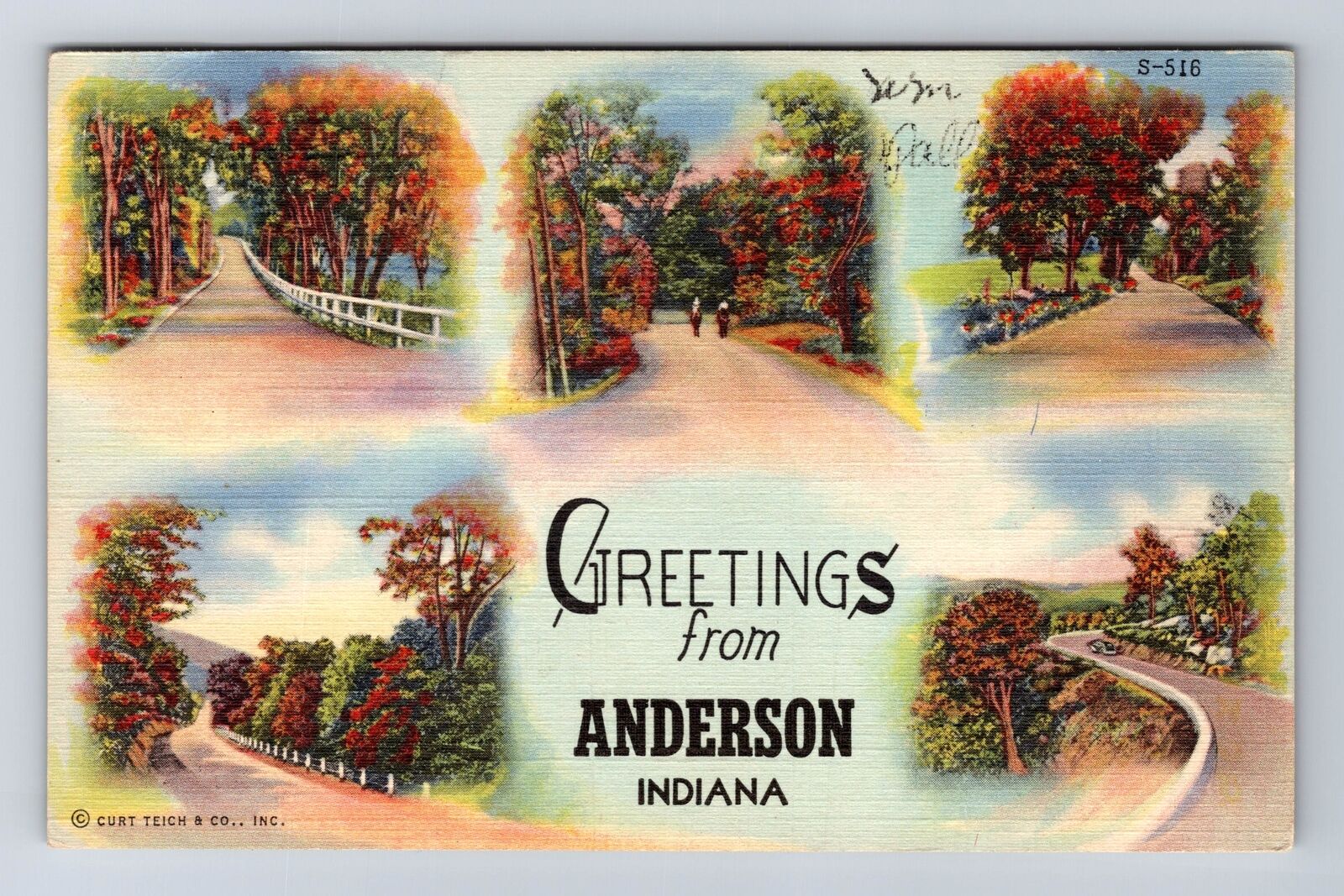 Anderson IN-Indiana, Scenic Greetings, Antique Souvenir Antique Vintage Postcard