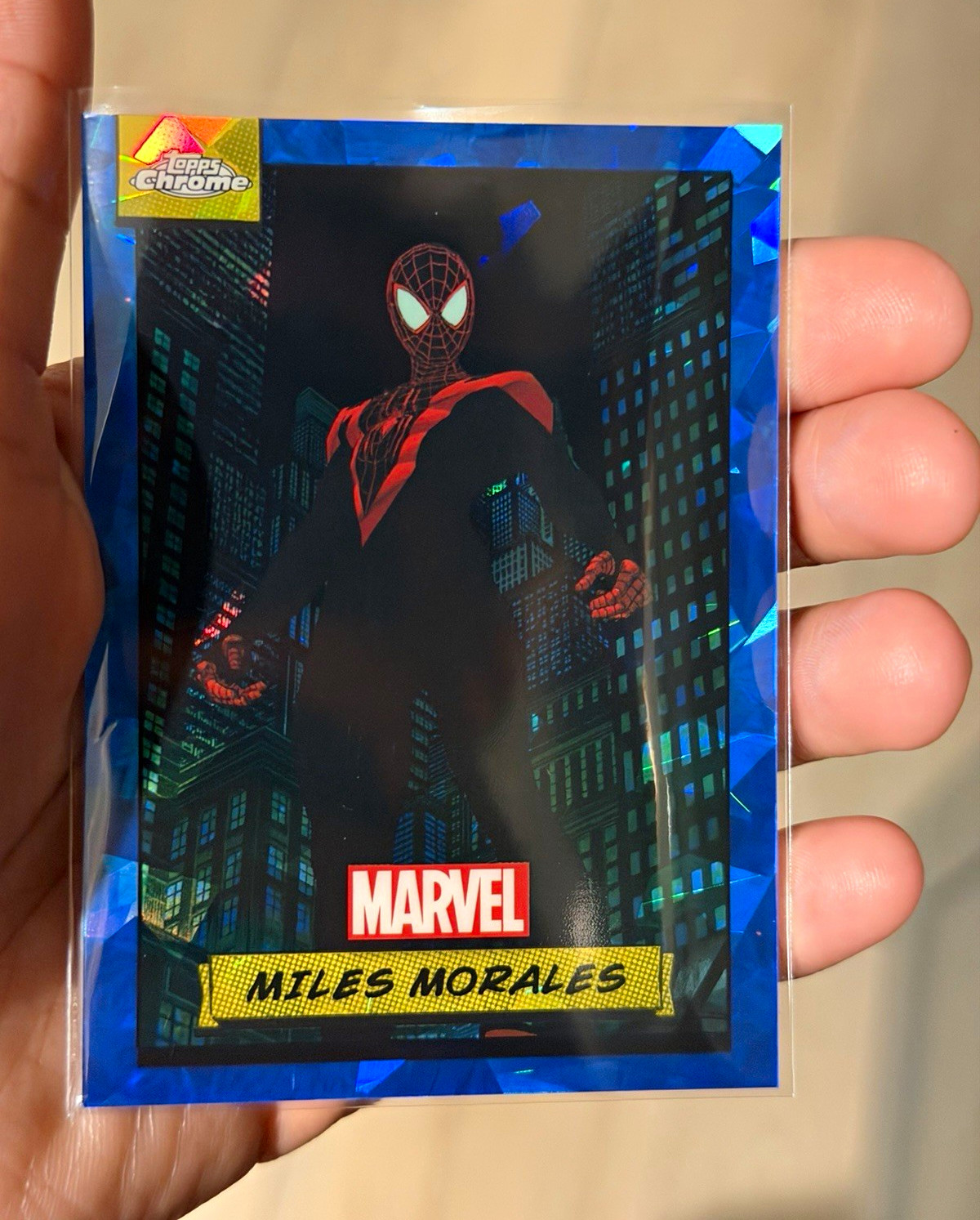 Topps 2024 Topps Chrome Marvel Miles Morales #81 Sapphire Card Topps 2024 Topps Chrome Marvel Miles Morales #81 Sapphire Card