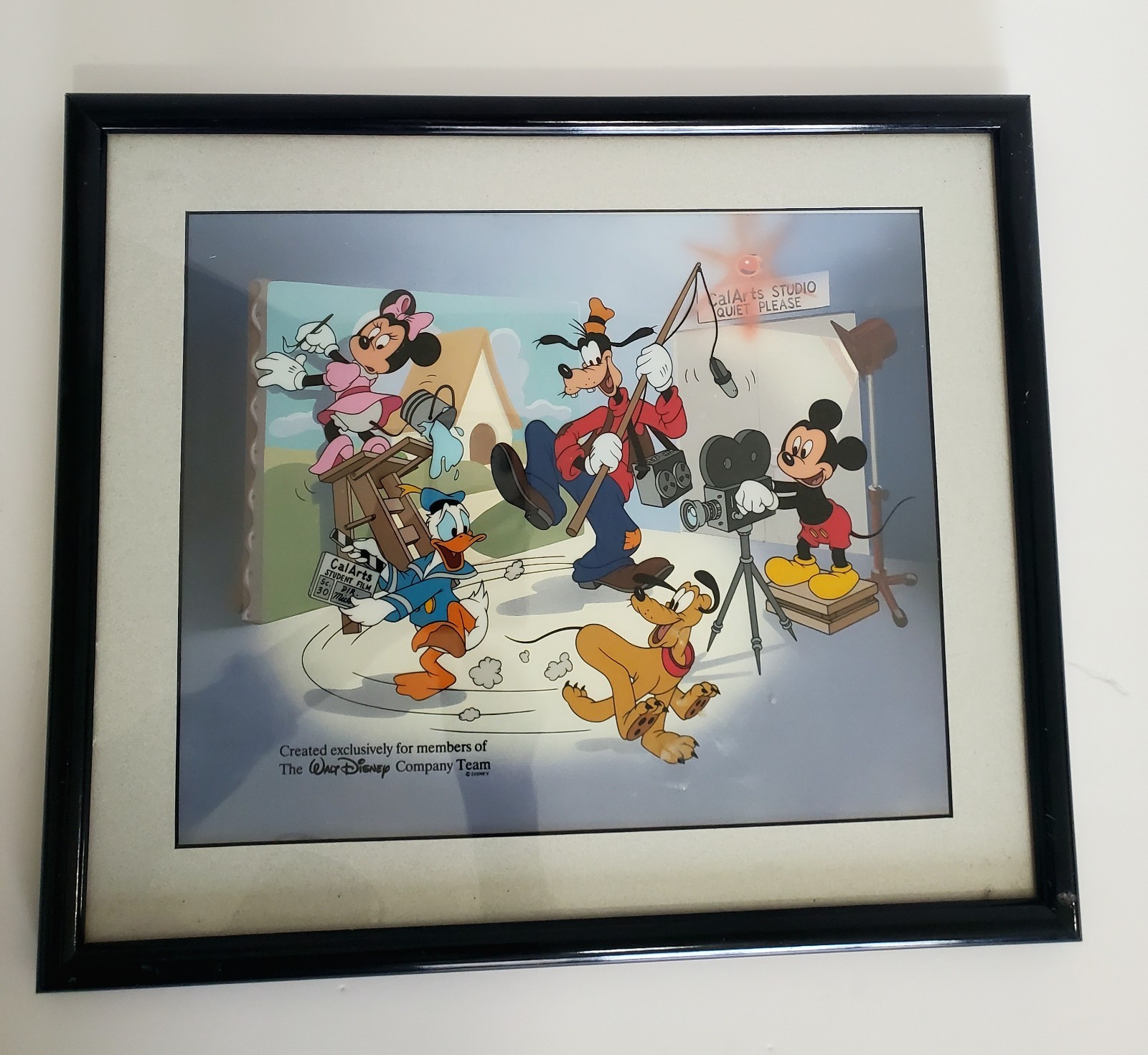 DISNEY SERICEL ART FAB 5 / FABULOUS FIVE ON MOVIE SET - CAL ARTS Matted/Framed