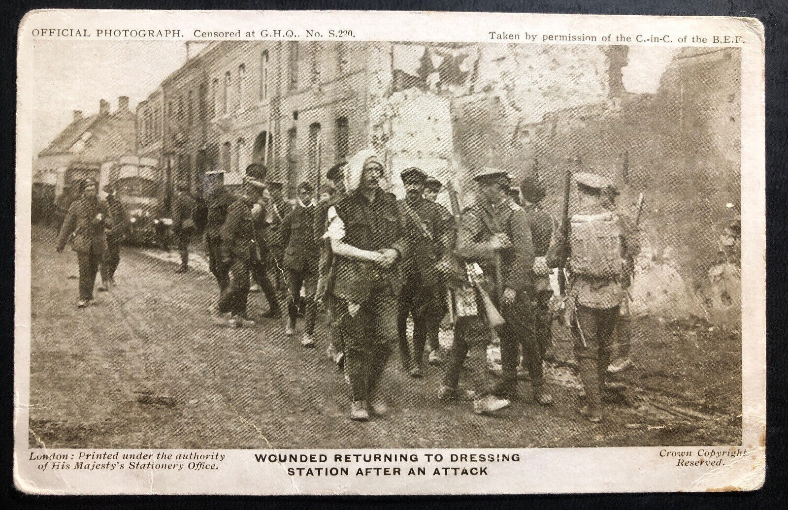 Mint WW 1 England RPPC real picture Postcard Wounded Retuning To Dressing Statio Mint WW 1 England RPPC real picture Postcard Wounded Retuning To Dressing Statio