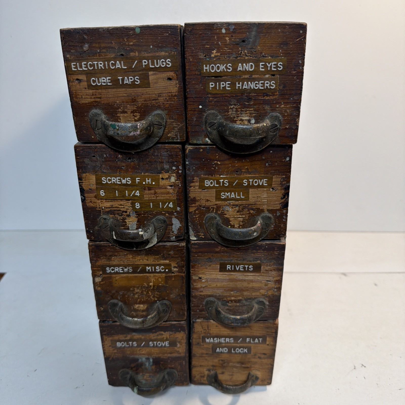 8 Rare Primitive Wood Metal Drawers Hardware Farm Store Rustic Vintage 8 Rare Primitive Wood Metal Drawers Hardware Farm Store Rustic Vintage