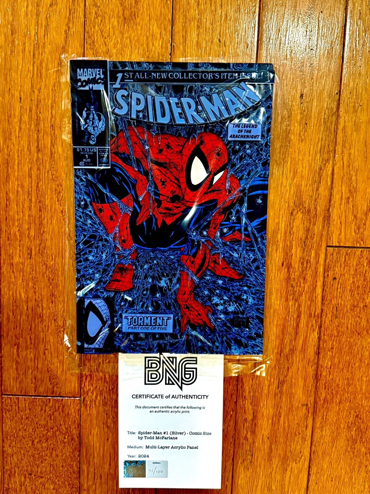 Todd McFarlane Spider-Man #1 Silver Variant MultiLayer Acrylic Comic LE BNG /100
