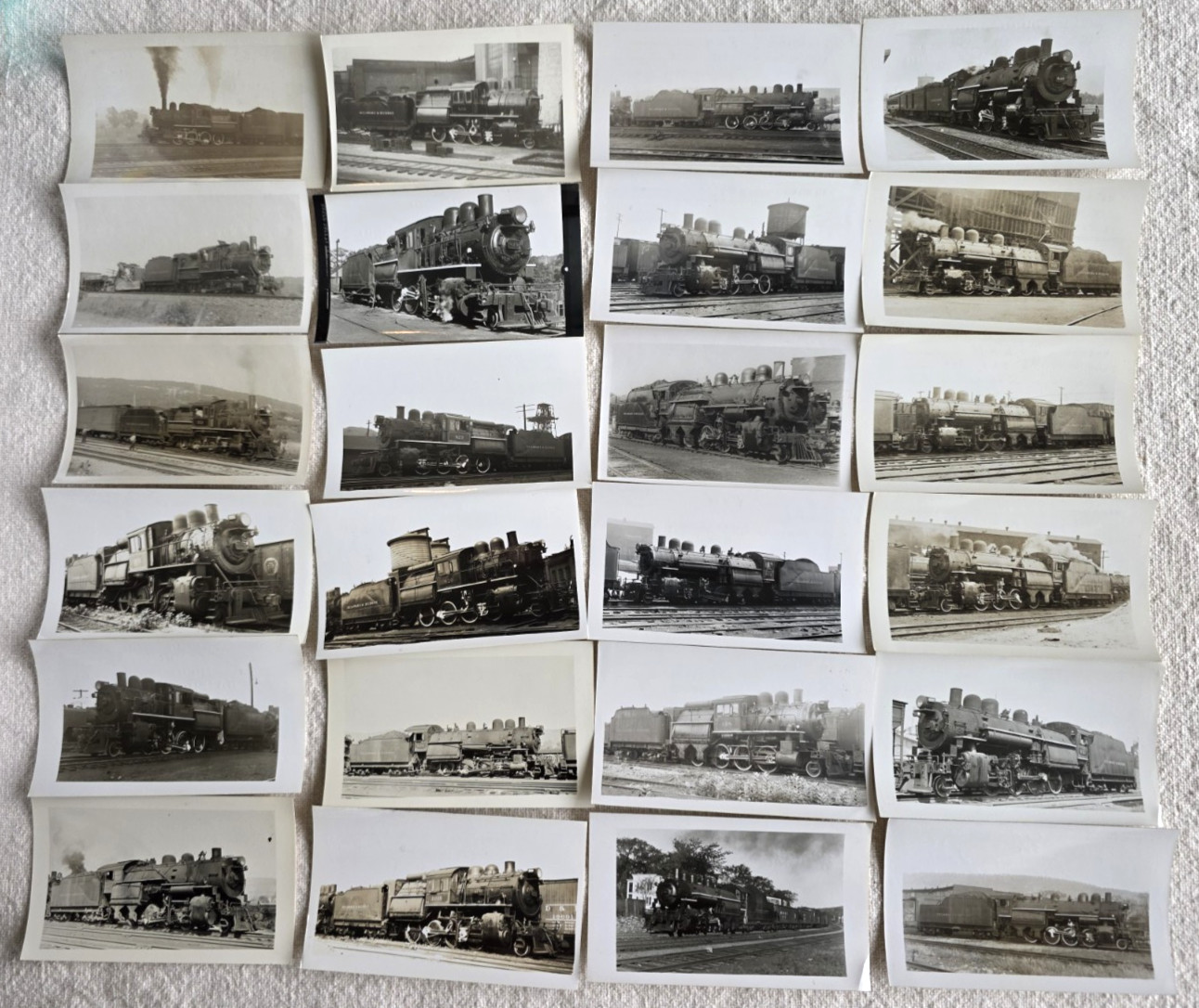 C. 1940s Delaware & Hudson Steam Locomotive Photo Snapshot Lot Of 40