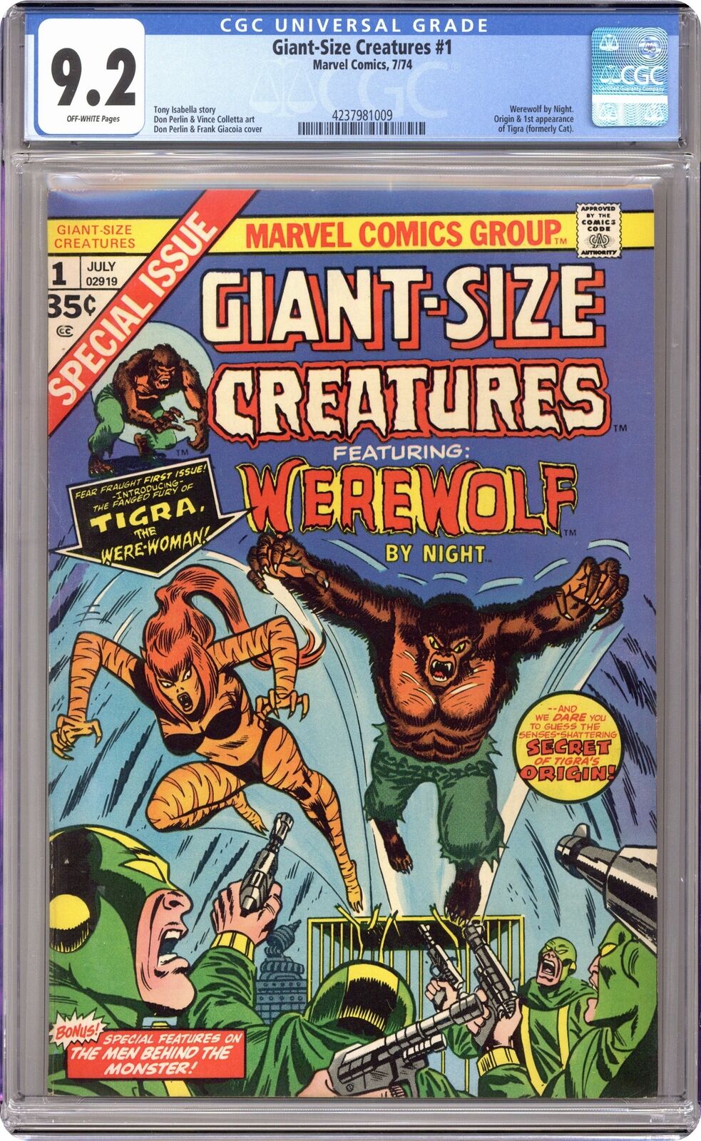 Giant Size Creatures #1 CGC 9.2 1974 4237981009