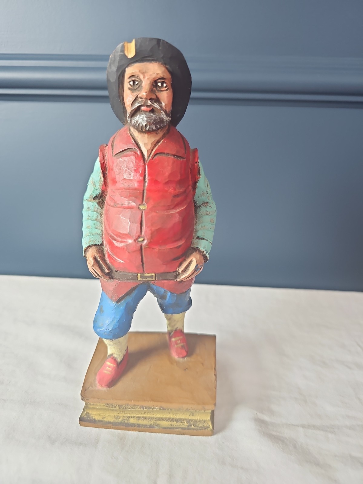 Vintage Hand-Carved Sancho Panza Wood Figurine 8\ Vintage Hand-Carved Sancho Panza Wood Figurine 8\
