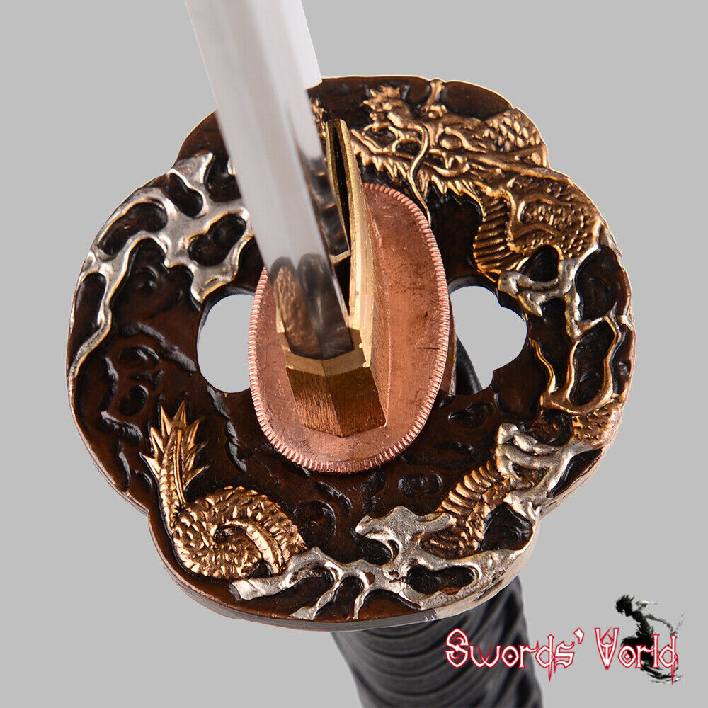Sea Dragon High Grade Brass Tsuba Guard For Japanese Katana Wakizashi Tanto