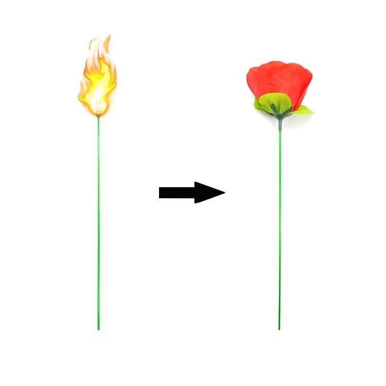 10pcs Torch to Rose Fire Magic Trick Flame Appearing Flower（out of stock ）