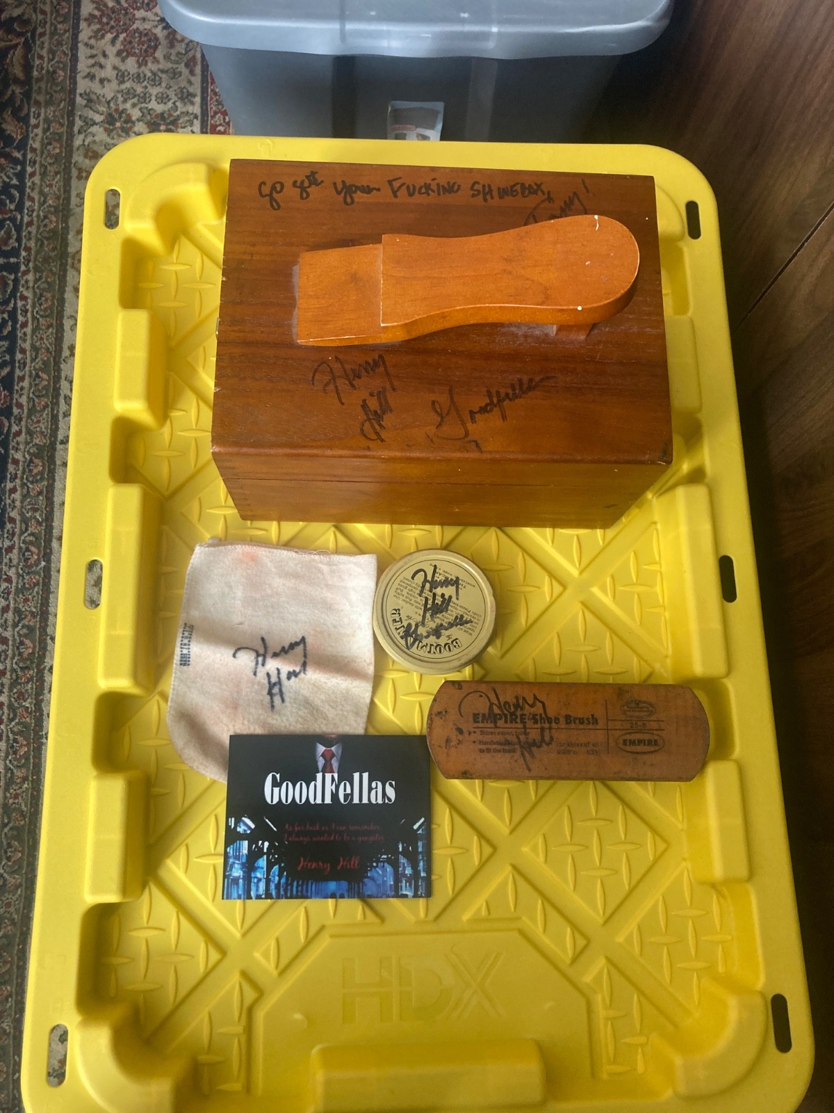 GET YOUR F---NG SHOE SHINE BOX TONMY HENRY HILL GOODFELLA WOODEN SHINE BOX COA GET YOUR F---NG SHOE SHINE BOX TONMY HENRY HILL GOODFELLA WOODEN SHINE BOX COA