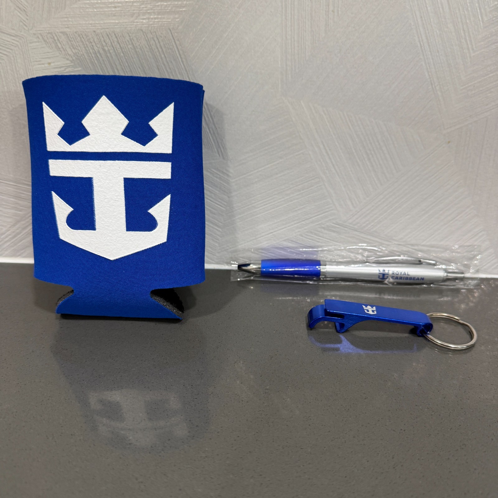 Royal Caribbean Kit Casino Starter Pack Gift Set - Can Cooler Koozie Pen Opener