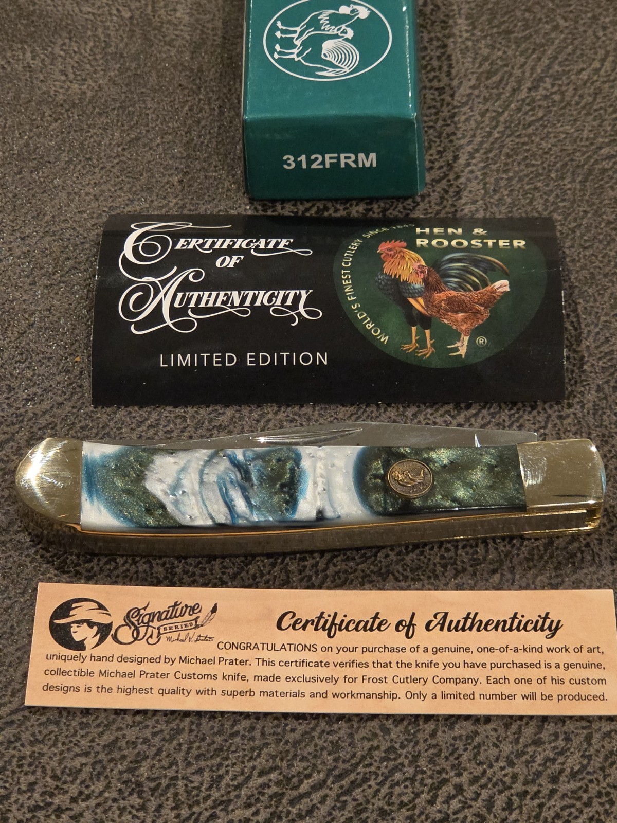 Hen & Rooster Michael Prater 312FRM 2-Blade Slipjoint German Steel COA Box Hen & Rooster Michael Prater 312FRM 2-Blade Slipjoint German Steel COA Box