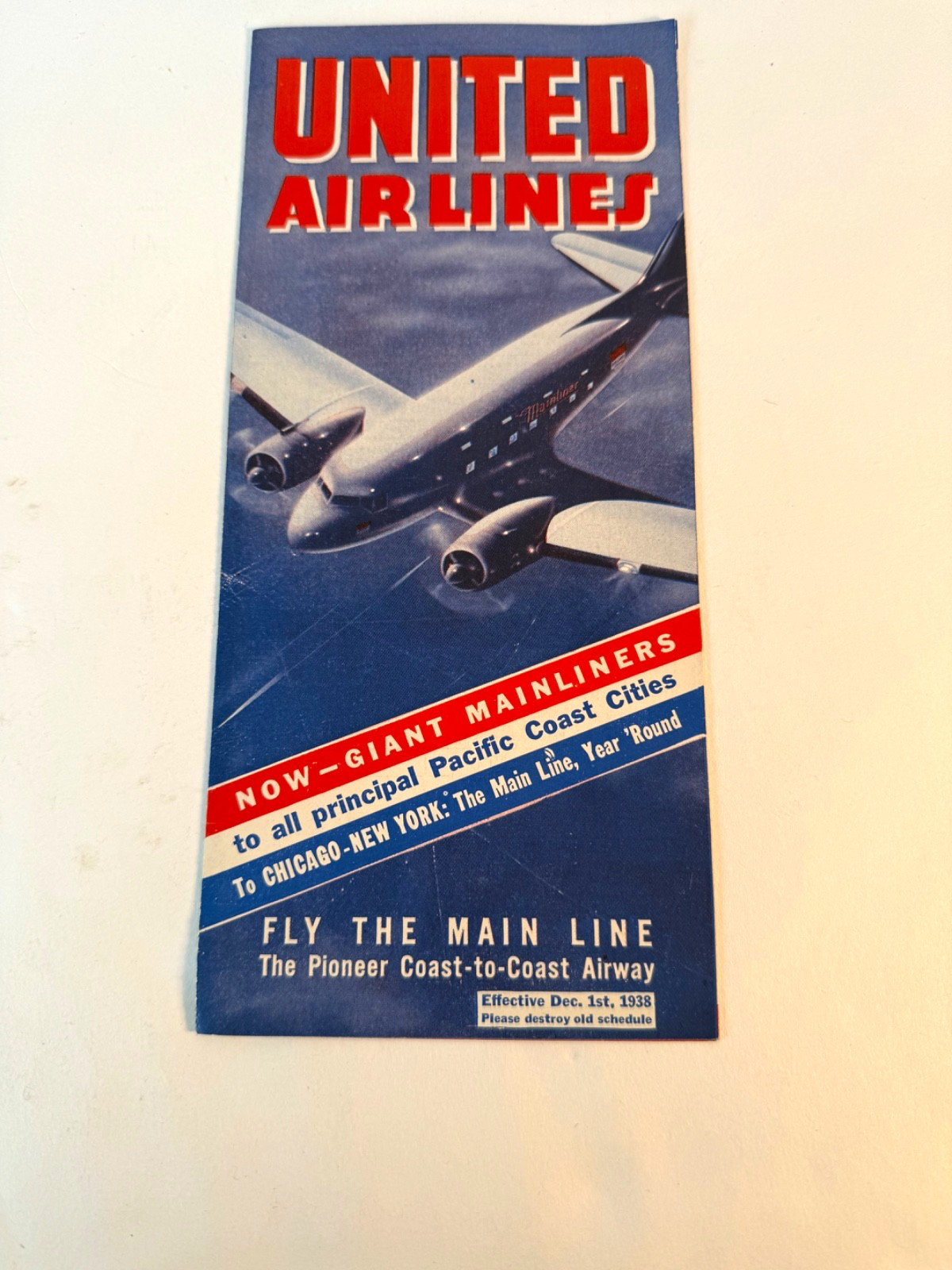 December 1st, 1938 American Airlines Vintage Timetable December 1st, 1938 American Airlines Vintage Timetable