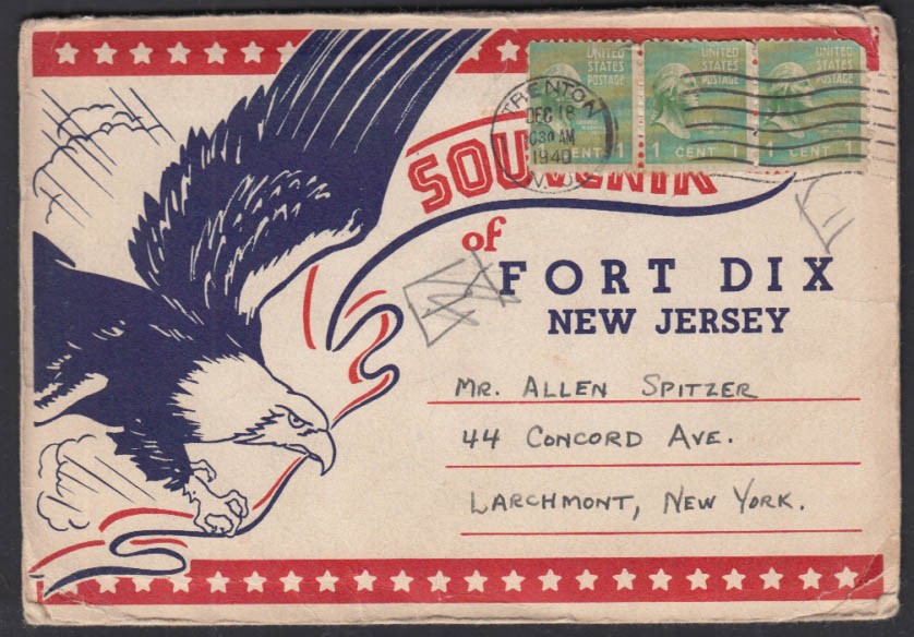 Souvenir of Fort Dix NJ 1940 wrapper with 14 accordion-fold views