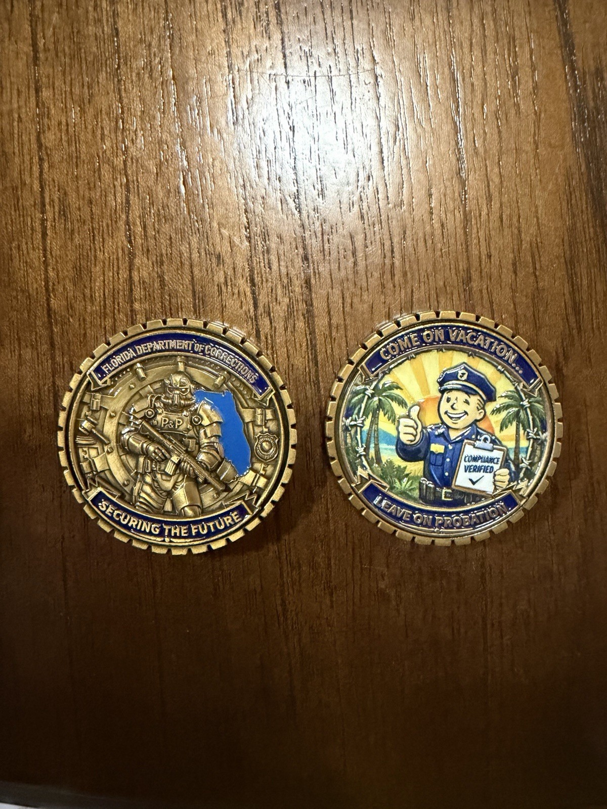 Florida Dept of Corrections P&P Fallout Challenge Coin