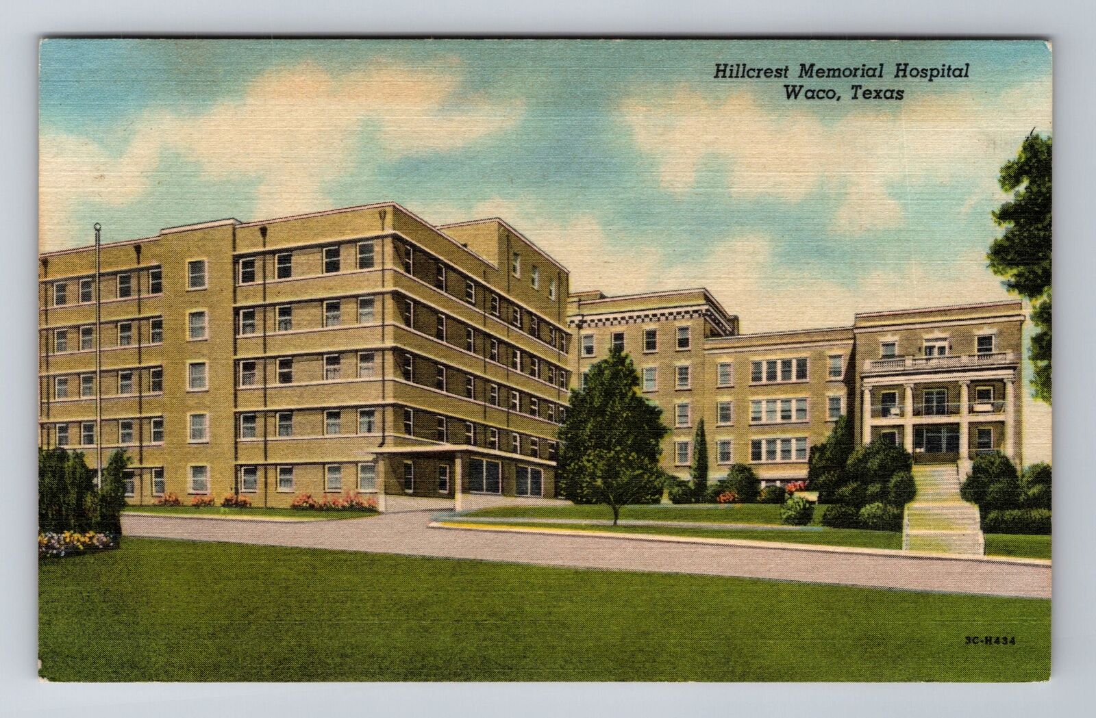 Waco TX-Texas, Hillcrest Memorial Hospital, Antique, Vintage Souvenir Postcard