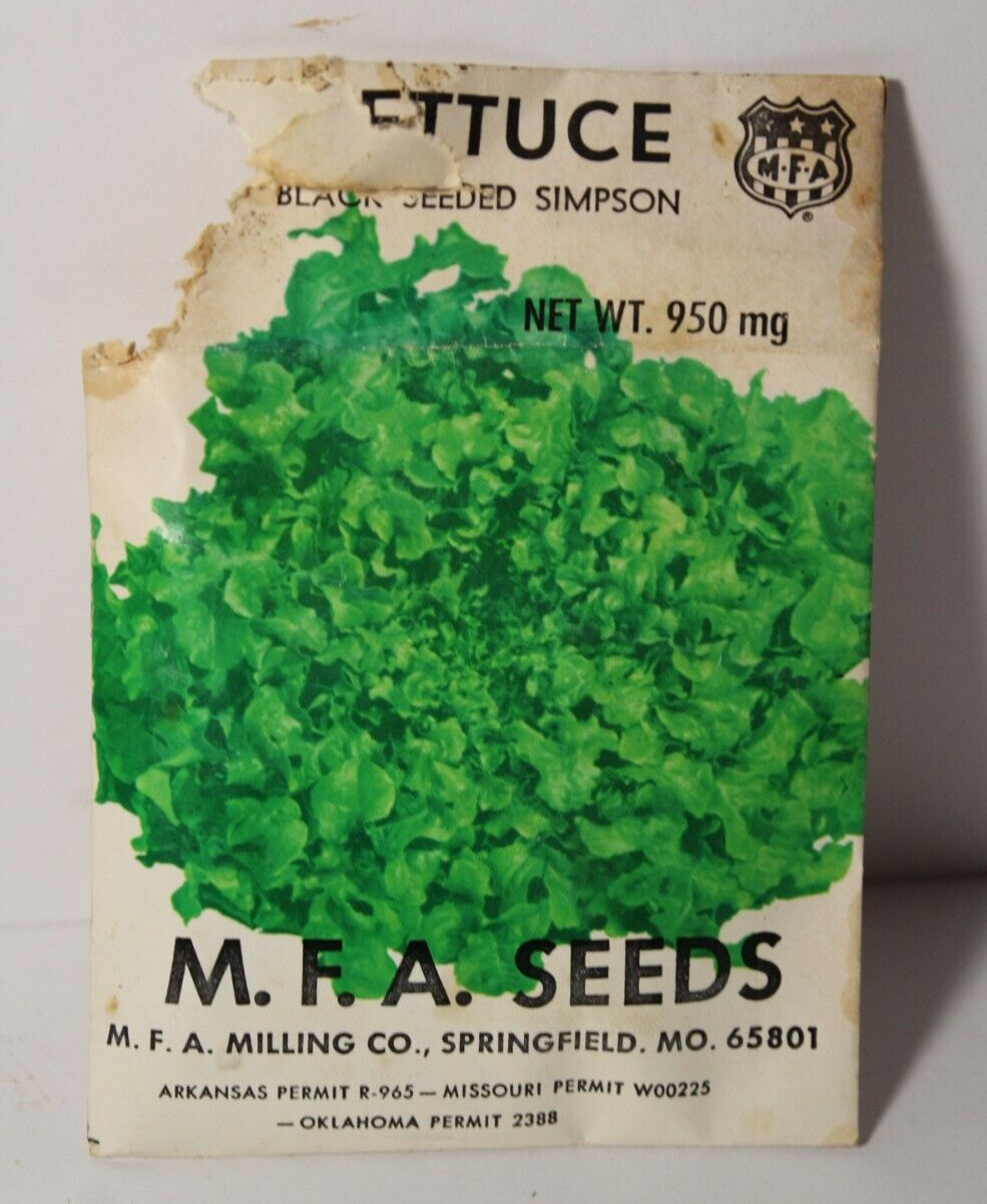Vintage MFA Missouri Farmers Association Lettuce MFA Seed Package Springfield MO