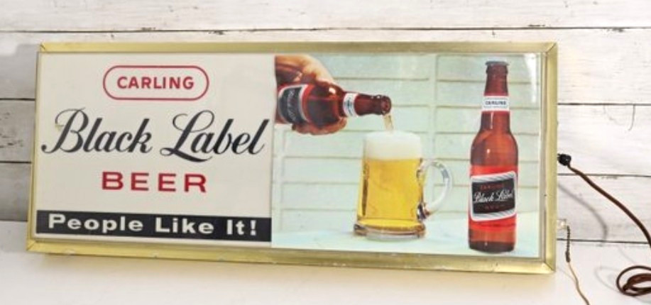 Carling Black Label Beer Lighted Advertising Sign \