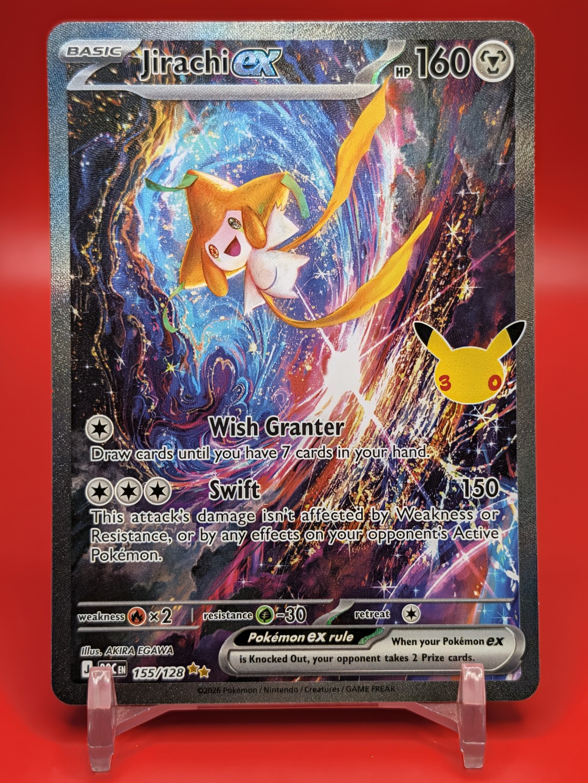 Pokémon 30th Anniversary Celebration : Jirachi ex SIR 155/128 Pokémon 30th Anniversary Celebration : Jirachi ex SIR 155/128