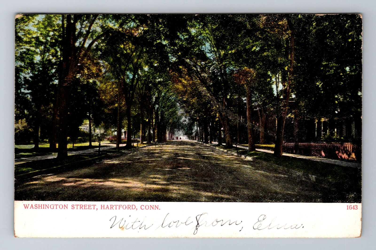Hartford CT-Connecticut, Washington Street, c1909 Antique Vintage Postcard