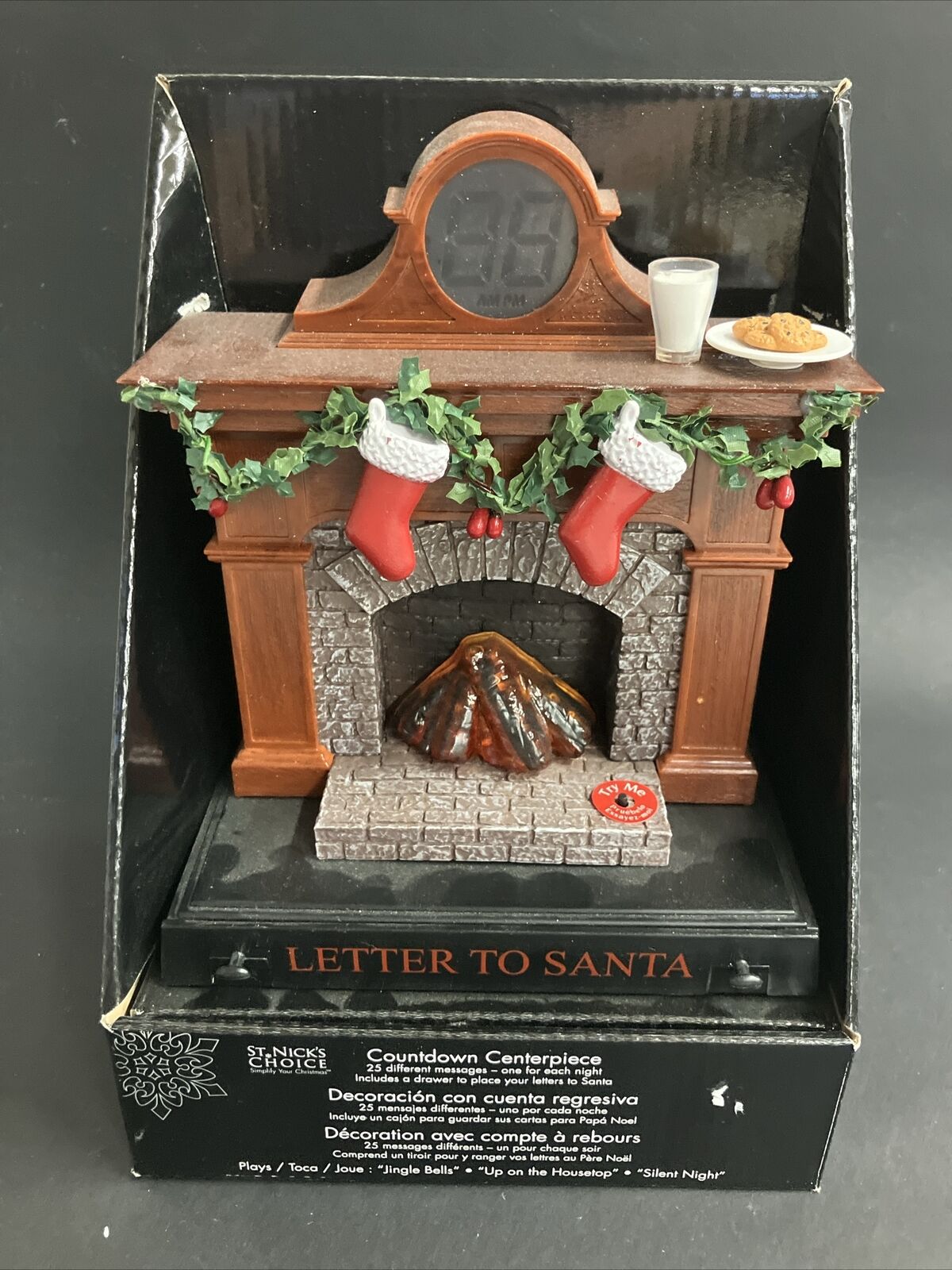 St Nick\'s Choice Letter To Santa Countdown Centerpiece Battery Powered New
