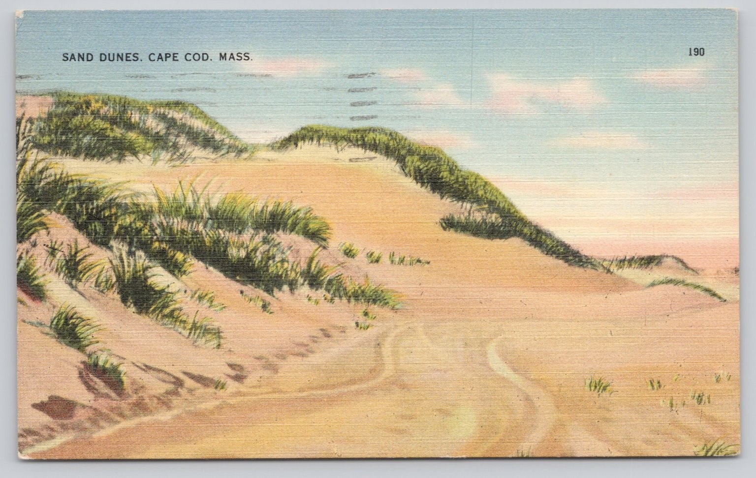 Vintage Linen Postcard Sand Dunes Cape Cod Massachusetts Tichnor 1947 Postmarked Vintage Linen Postcard Sand Dunes Cape Cod Massachusetts Tichnor 1947 Postmarked