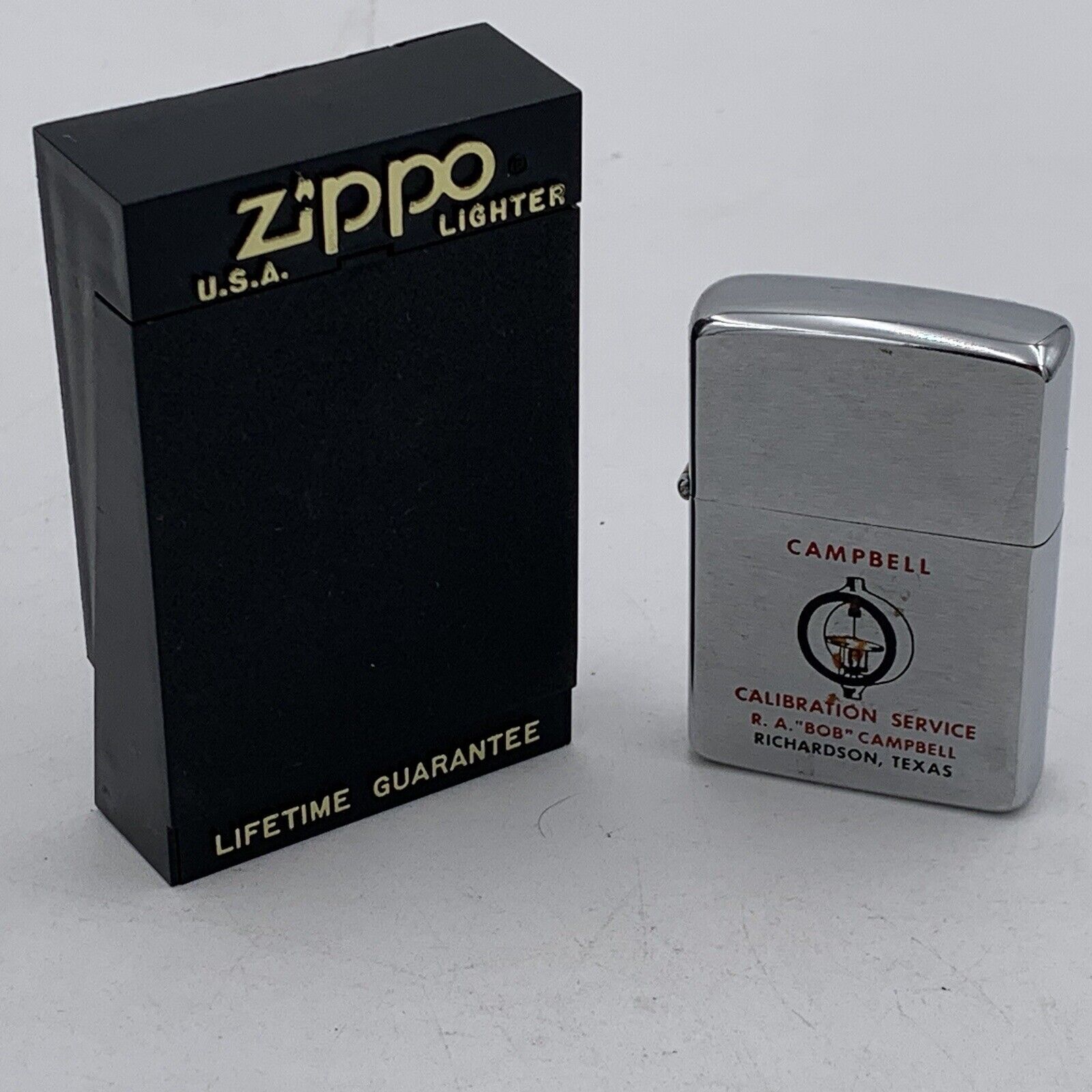 Vintage Brand New Unfired 1962 2517191 Zippo Campbell Calibration Advertising