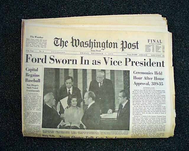 50th Anniv. Gerald Ford's VP Inauguration - The Who in D.C. 1973 Washington Post