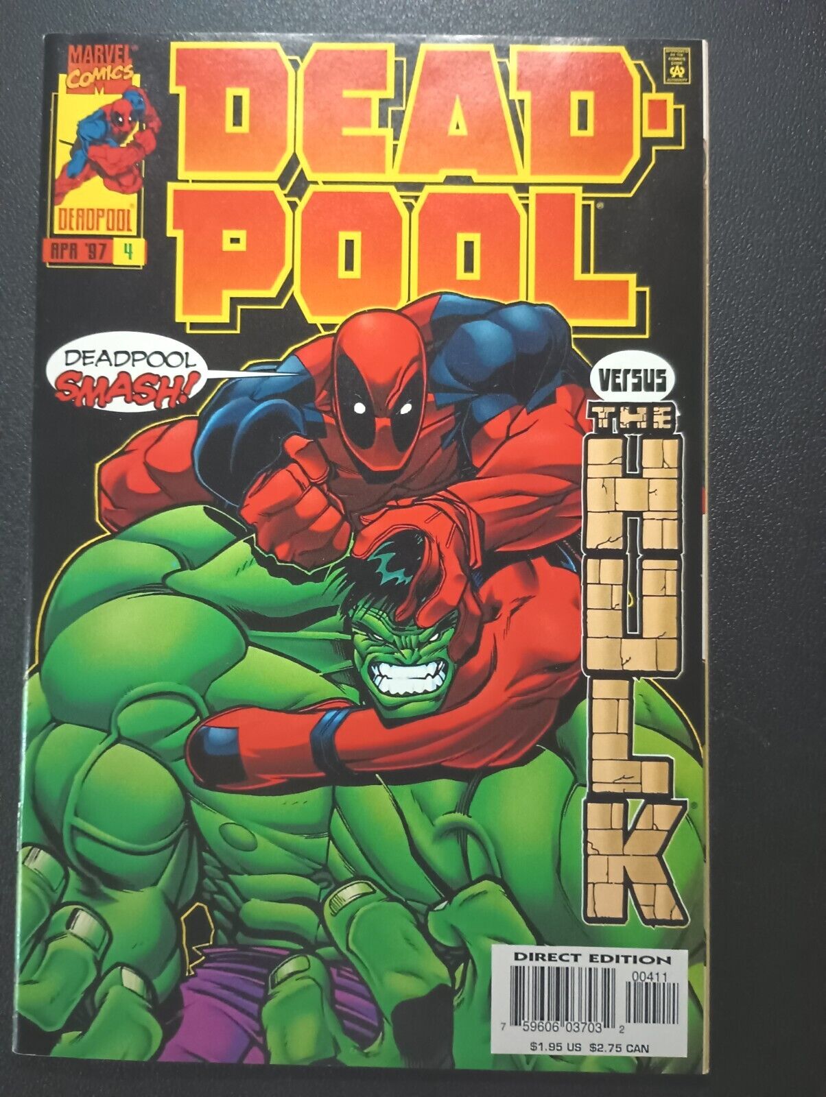 Deadpool (1997) # 4 - Classic Deadpool vs. Hulk battle Near Mint- Condition 