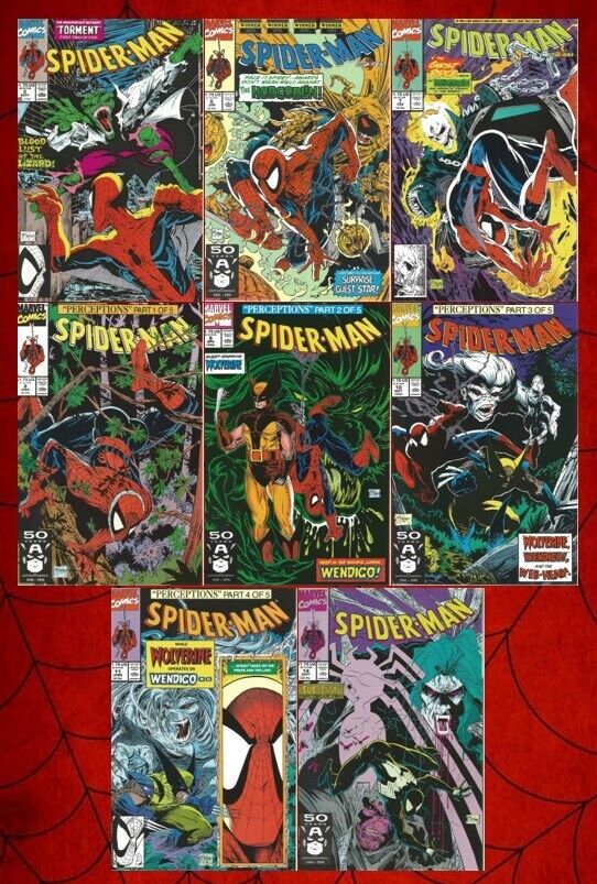 Lot of 8 Todd McFarlane Spider-Man 1990/1991 - Lot of 8 All 8 NM or better