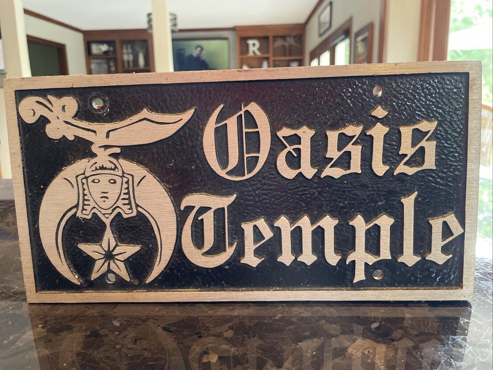 Vintage Shriner Booster License Plate - Masonic Lodge Oasis Temple