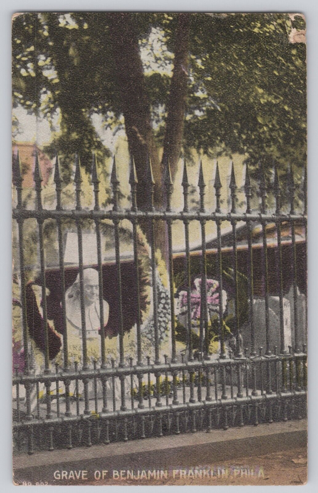 View of The Grave of Benjamin Franklin, Philadelphia, Pennsylvania 1909 Postcard