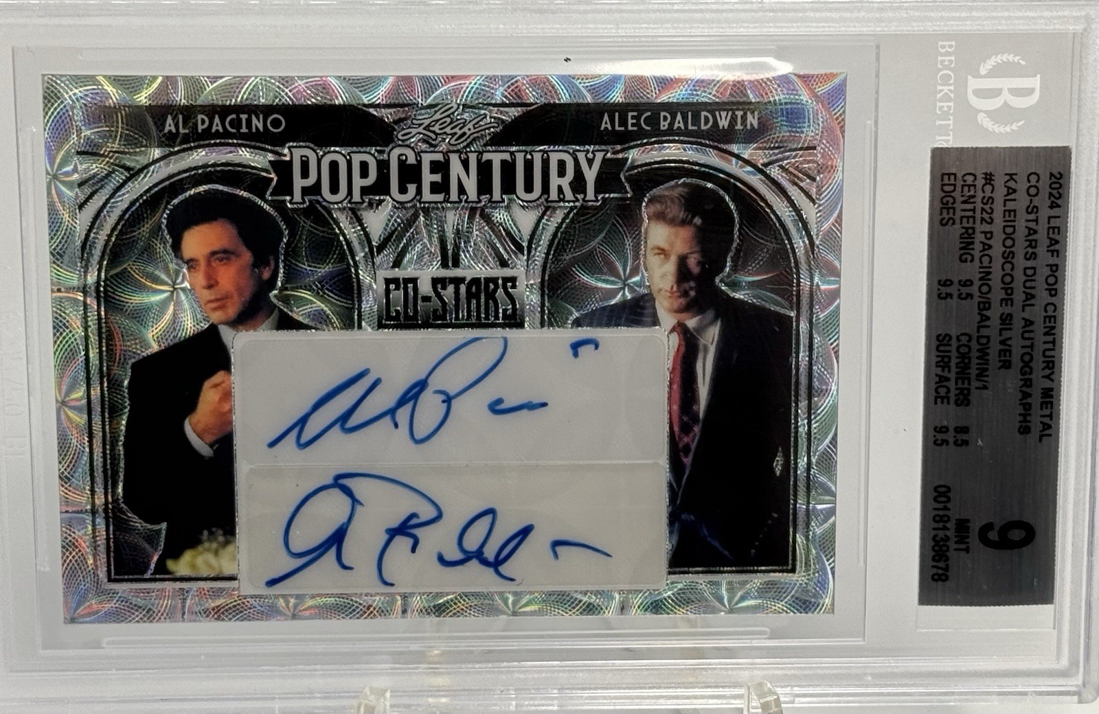 2024 Leaf Pop Century AL PACINO ALEC BALDWIN 1/1 Dual Auto  Beckett BGS 9  RARE