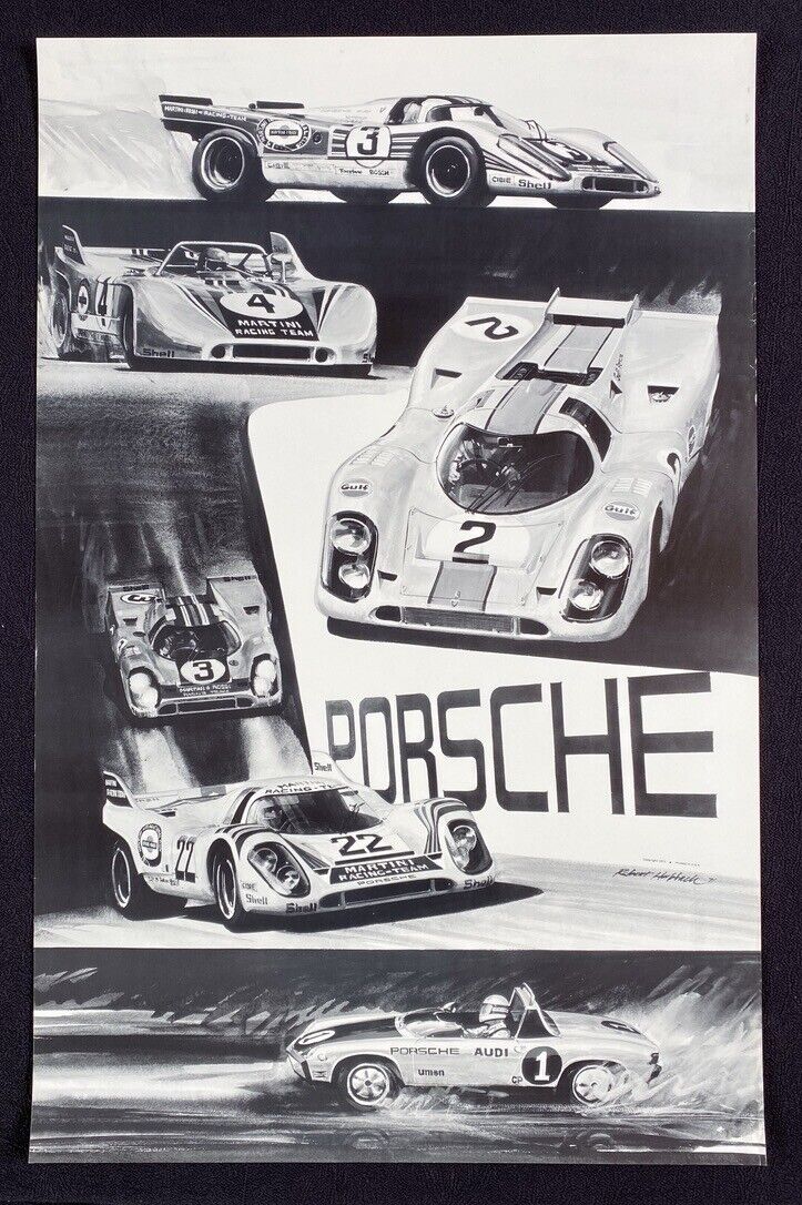 RARE+ 1971 Porsche Weltmeister Racing Poster 917K Le Mans Sebring Daytona 914-6