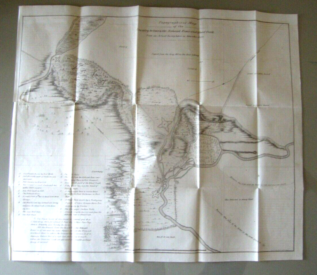 Topographical Map Mohawk River Wood Creek NY 1851 R.H. Pease 18 3/8\