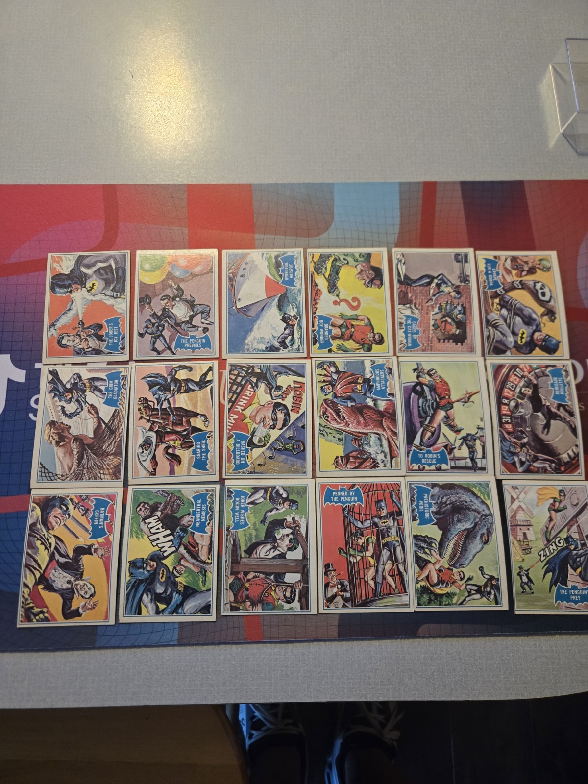 1966 TOPPS USA Batman Blue Bat Puzzle Back Complete 44 Card Set 1966 TOPPS USA Batman Blue Bat Puzzle Back Complete 44 Card Set
