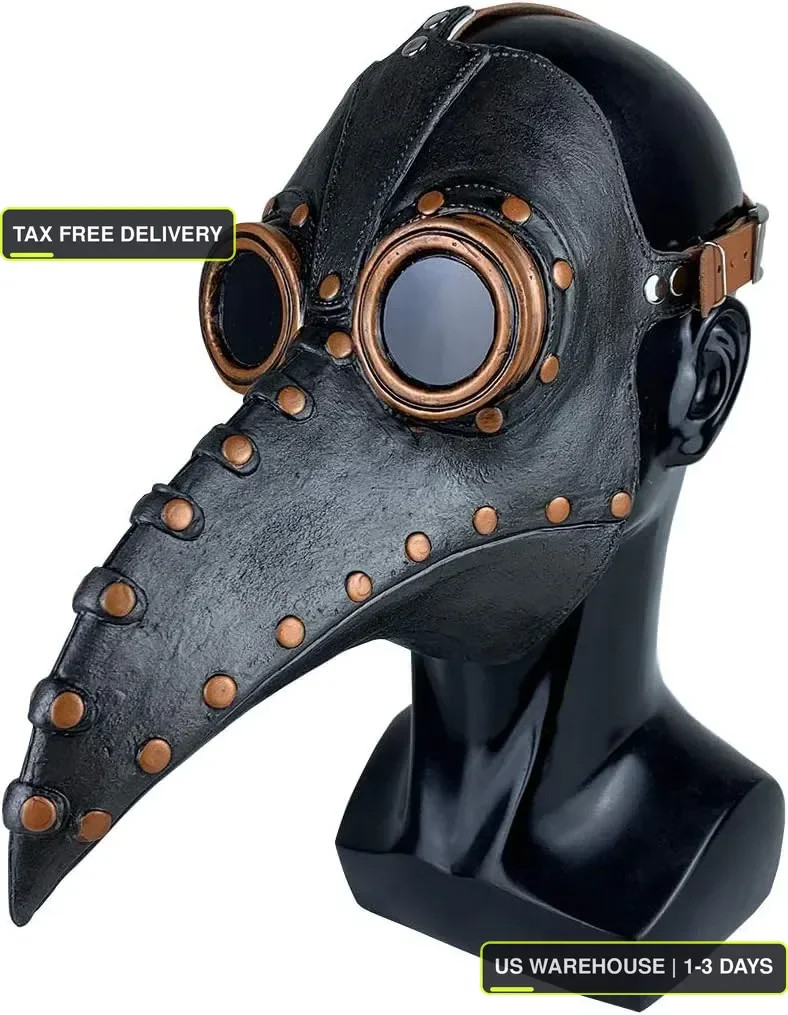 Stegosaurus Plague Doctor Bird Mask Long Nose Beak Cosplay Steampunk Halloween C