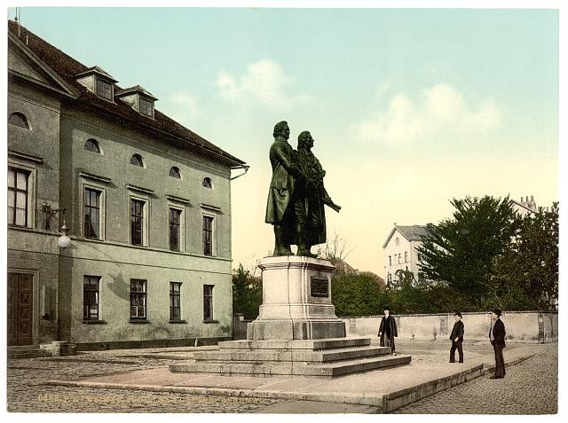 Photo:[The Schiller and Goethe Monument, Weimar, Thuringia, Germany]