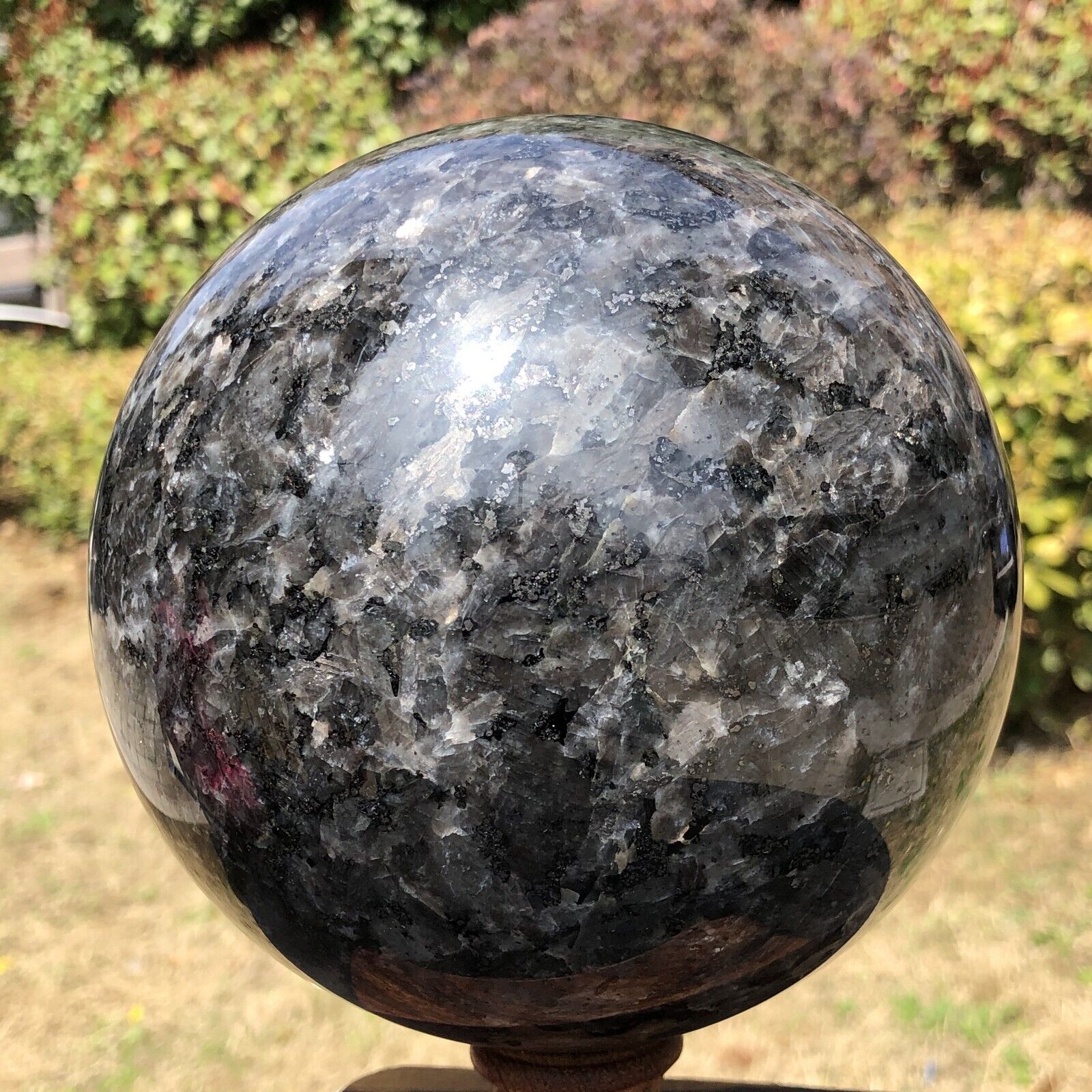 9.13LB Natural Beautiful Blue amphibole ball Quartz Crystal Sphere Healing 892