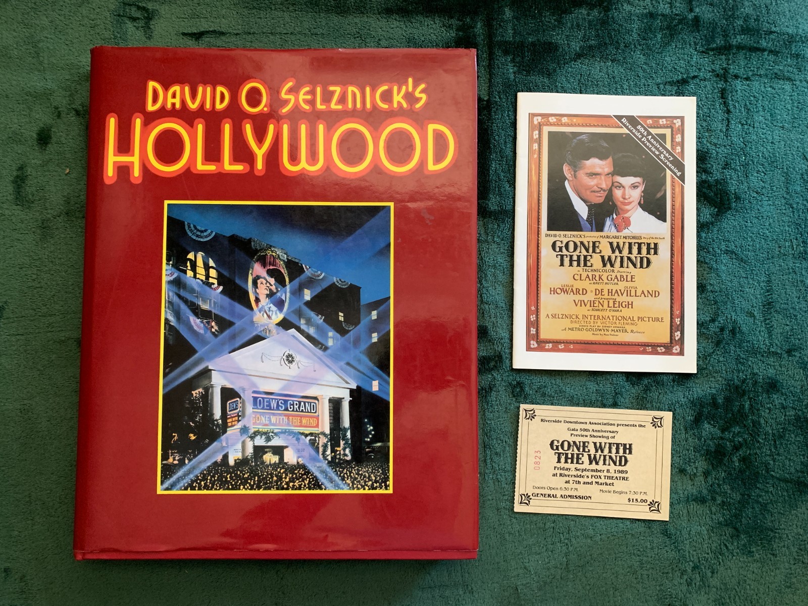 Gone with the Wind 50th anniversary Riverside ticket stub program & signed book