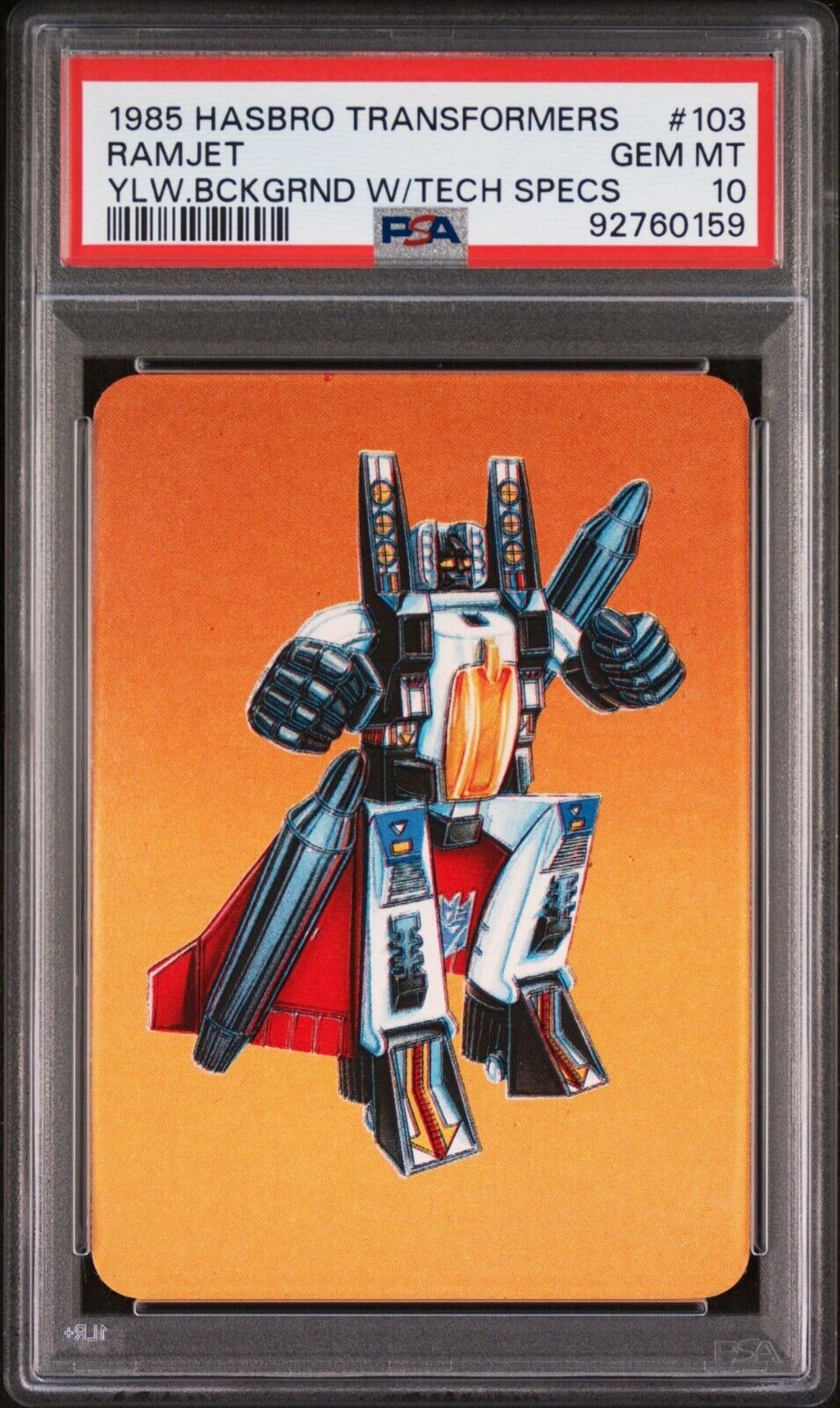 1985 Hasbro Transformers #103 Ramjet PSA 10
