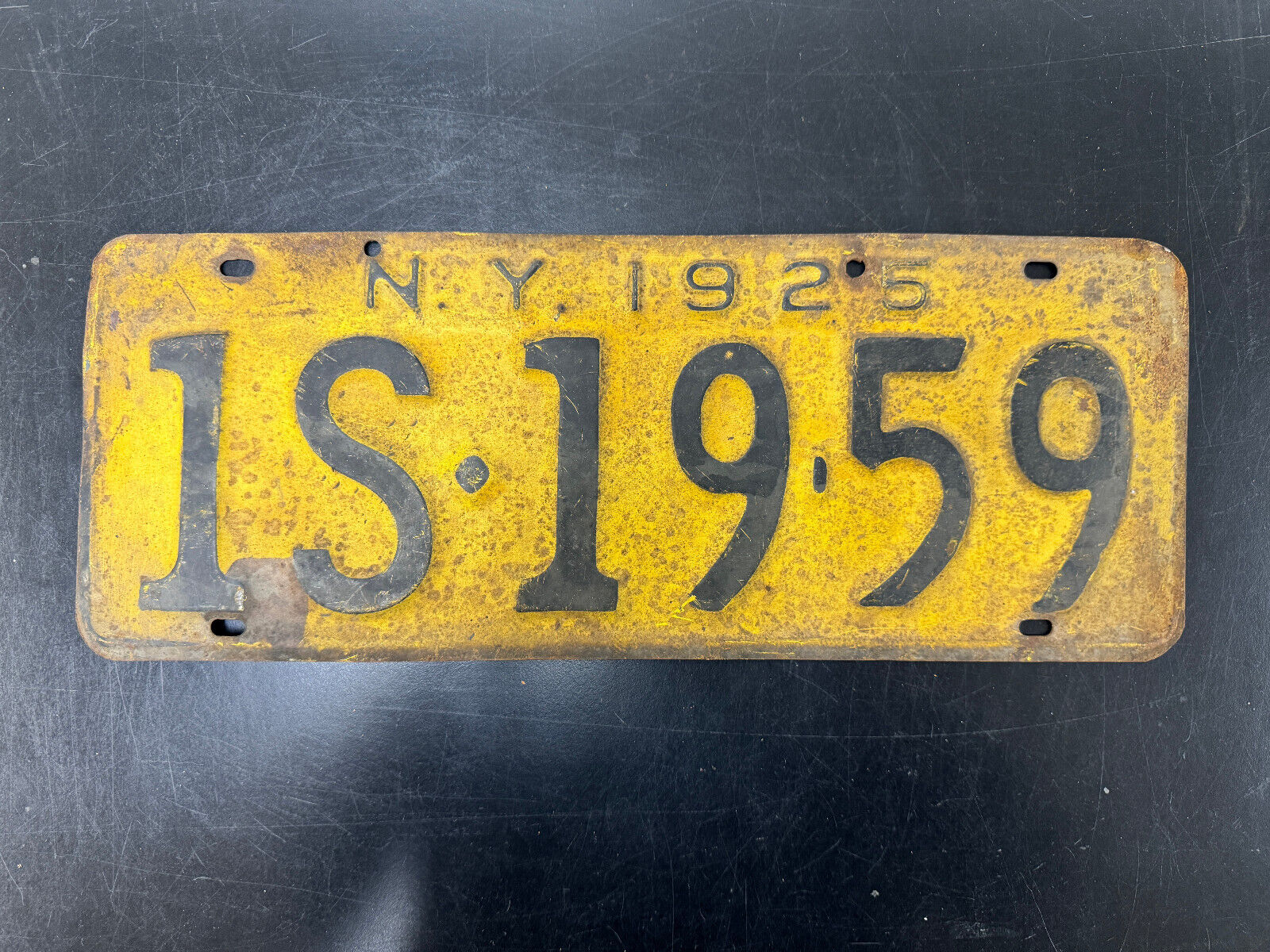 1925 New York State License Plate “1S 19 59”
