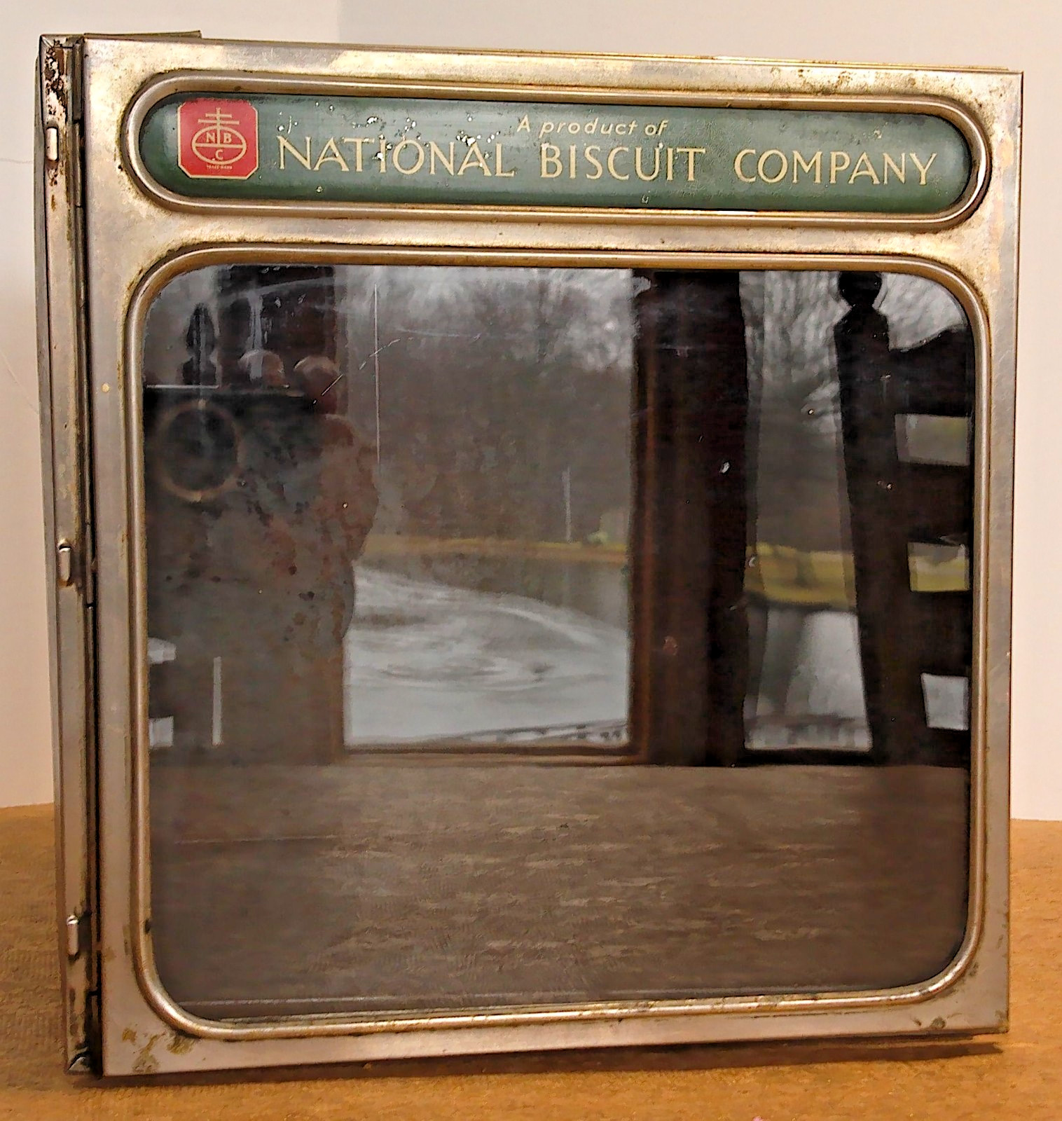 Rare Antique H-E-R-B Biscuit Co Display Case National Biscuit Co. Original Glass